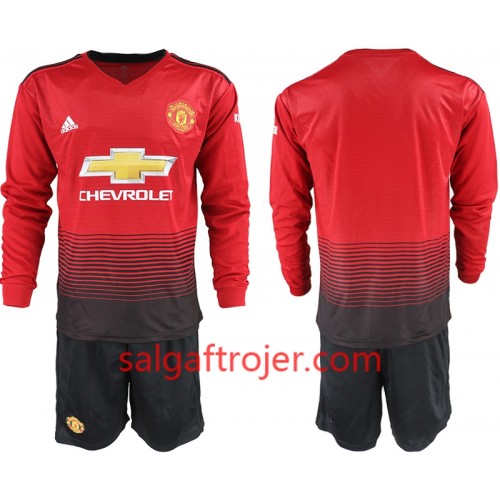 Manchester United Fodboldtrøjer Børn Hjemmebanesæt 2018/19 Langærmet Manchester United Fodboldtrøjer Børn Hjemmebanesæt 2018/19 Langærmet